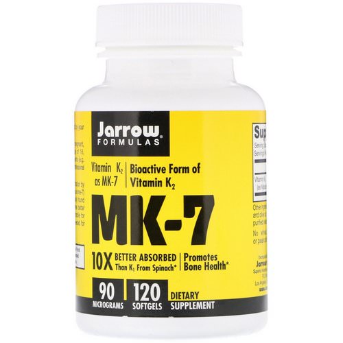 Jarrow Formulas, MK-7, Vitamin K2 as MK-7, 90 mcg, 120 Softgels Review