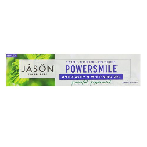 Jason Natural, PowerSmile, Anti-Cavity & Whitening Gel, Powerful Peppermint, 6 oz (170 g) Review