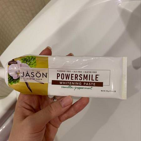Jason Natural, Powersmile, Antiplaque & Whitening Toothpaste, Vanilla PowerMint, 6 oz (170 g) Review