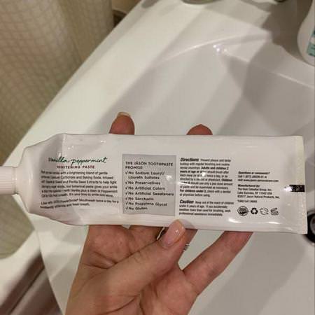 Jason Natural, Powersmile, Antiplaque & Whitening Toothpaste, Vanilla PowerMint, 6 oz (170 g) Review