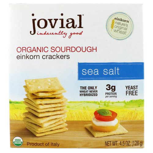 Jovial, Organic Sourdough Einkorn Crackers, Sea Salt, 4.5 oz (128 g) Review