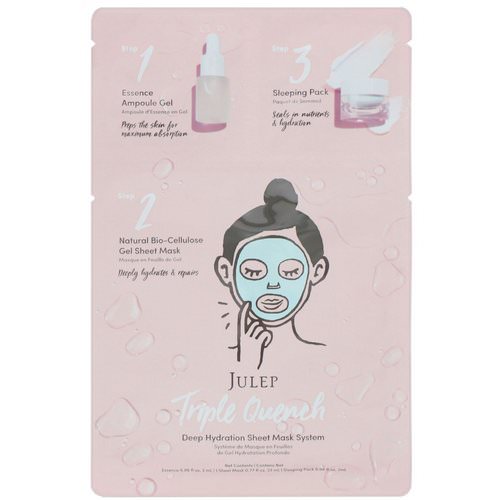 Julep, Triple Quench, Deep Hydration Sheet Mask System, 1 Mask Review
