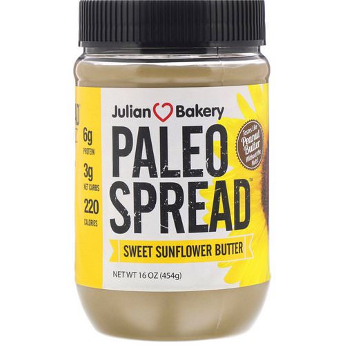 Julian Bakery, Paleo Spread, Sweet Sunflower Butter, 16 oz (454 g) Review