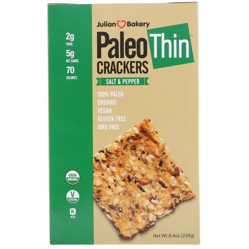 Julian Bakery, Paleo Thin Crackers, Salt & Pepper, 8.4 oz (238 g) Review