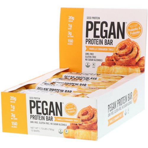 Julian Bakery, Pegan Thin Protein Bar, Vanilla Cinnamon Twist, 12 Bars, 2.29 oz (65 g) Each Review