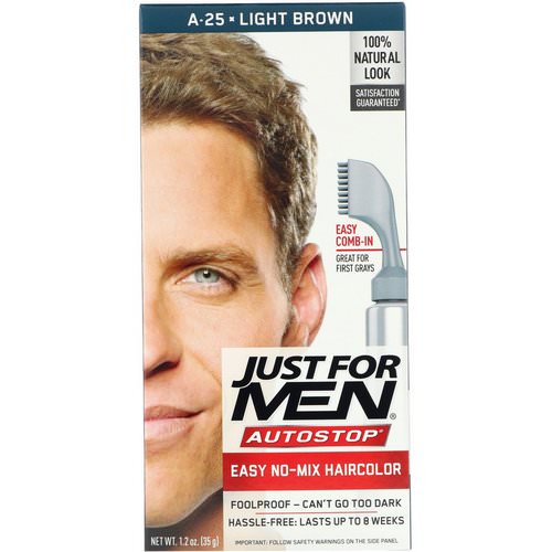 Just for Men, Autostop Men's Hair Color, Light Brown A-25, 1.2 oz (35 g) Review