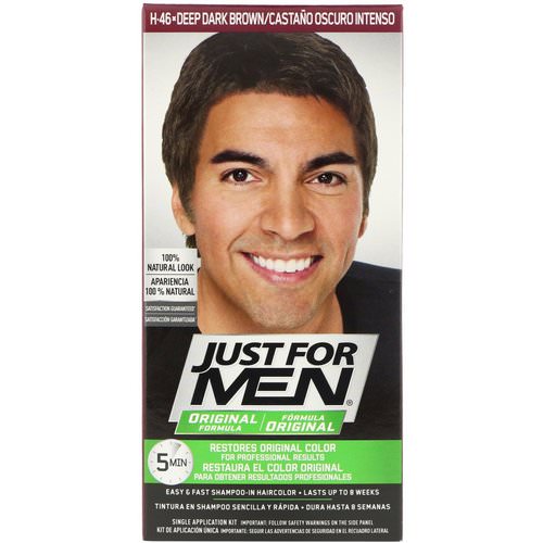 Just for Men, Original Formula Men's Hair Color, Deep Dark Brown H-46, Single Application Kit Review