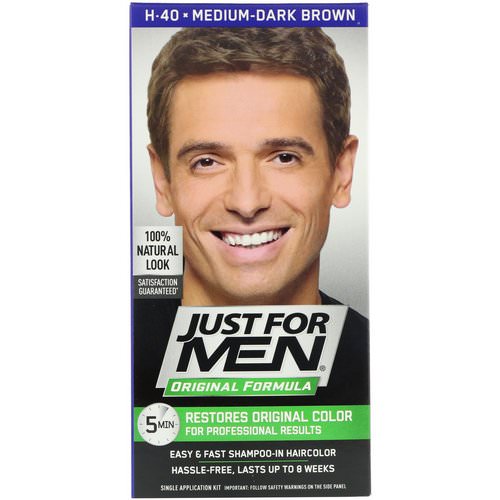 Just for Men, Original Formula Men's Hair Color, Medium-Dark Brown H-40, Single Application Kit Review