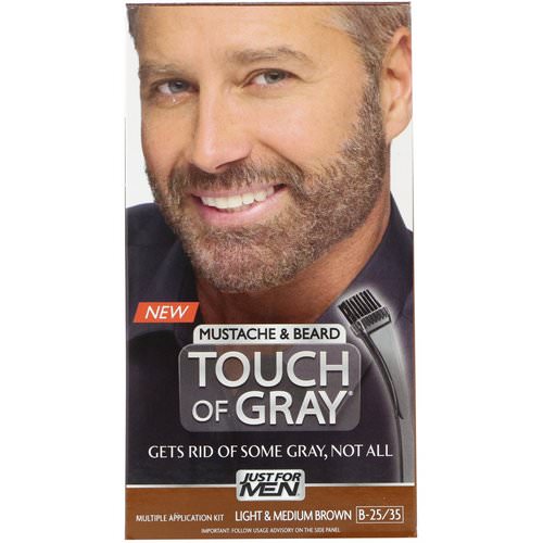 Just for Men, Touch of Gray, Mustache & Beard, Light & Medium Brown B-25/35, 1 Multiple Application Kit Review
