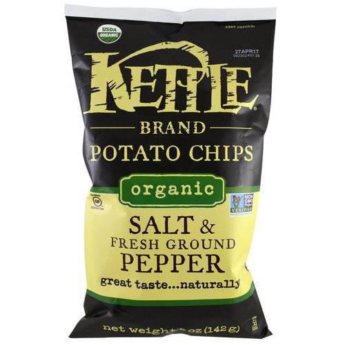 Kettle Foods, Organic Potato Chips, Salt and Fresh Ground Pepper, 5 oz (142 g) Review