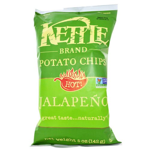 Kettle Foods, Potato Chips, Hot! Jalapeno, 5 oz (142 g) Review