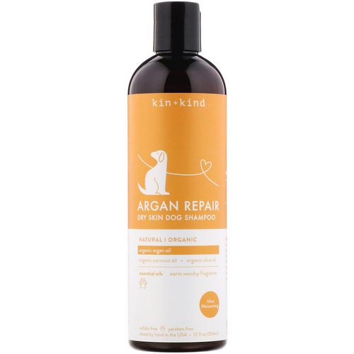 Kin+Kind, Argan Repair, Dry Skin Dog Shampoo, Warm Woody Fragrance, 12 fl oz (354 ml) Review