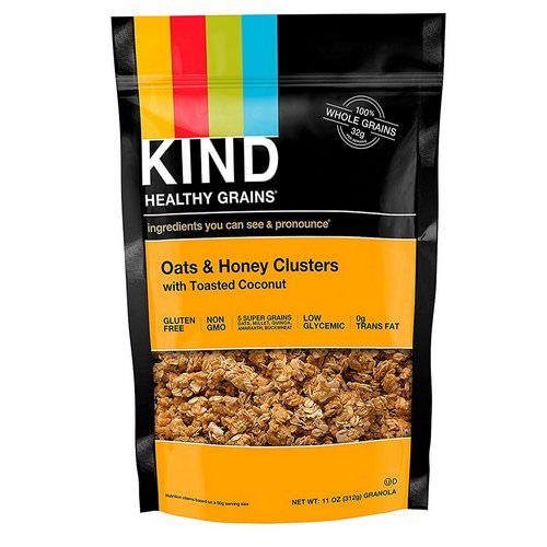 KIND Bars, Healthy Grains, Oats & Honey Clusters with Toasted Coconut, 11 oz (312 g) Review