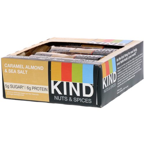 KIND Bars, Nuts & Spices, Caramel Almond & Sea Salt, 12 Bars, 1.4 oz (40 g) Each Review