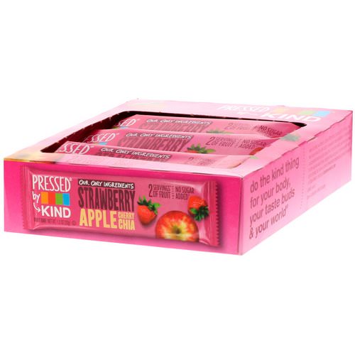 KIND Bars, Pressed by KIND, Strawberry Apple Cherry Chia, 12 Fruit Bars, 1.2 oz (35 g) Each Review