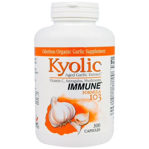 Kyolic, Aged Garlic Extract, Immune, Formula 103, 300 Capsules Review