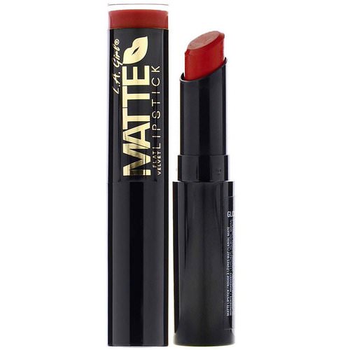 L.A. Girl, Matte Flat Velvet Lipstick, Bite Me, 0.10 oz (3 g) Review