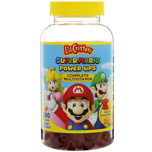 L'il Critters, Super Mario Power Ups Complete Multivitamin, Natural Fruit Flavors, 190 Gummies Review