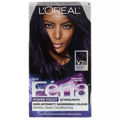 L'Oreal, Feria, Power Violet, High-Intensity Shimmering Color, V28 Deepest Violet, 1 Application Review