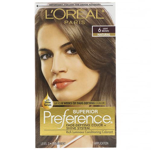 L'Oreal, Superior Preference, Fade-Defying Color + Shine System, Natural, Light Brown 6, 1 Application Review