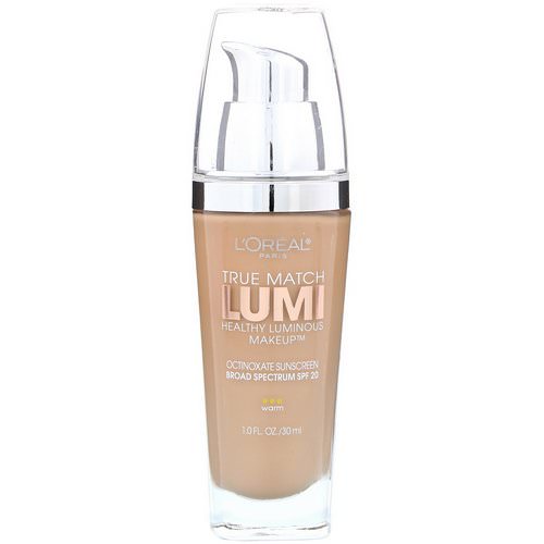 L'Oreal, True Match Healthy Luminous Makeup, SPF 20, W3 Nude Beige, 1 fl oz (30 ml) Review