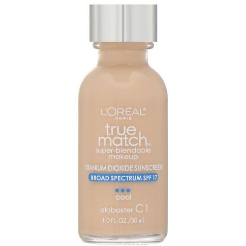 L'Oreal, True Match Super-Blendable Makeup, C1 Alabaster, 1 fl oz (30 ml) Review