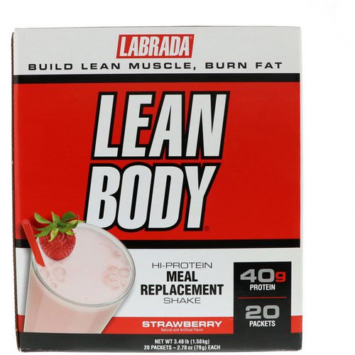 Labrada Nutrition, Lean Body, Hi-Protein Meal Replacement Shake, Strawberry, 20 Packets, 2.78 oz (79 g) Each Review