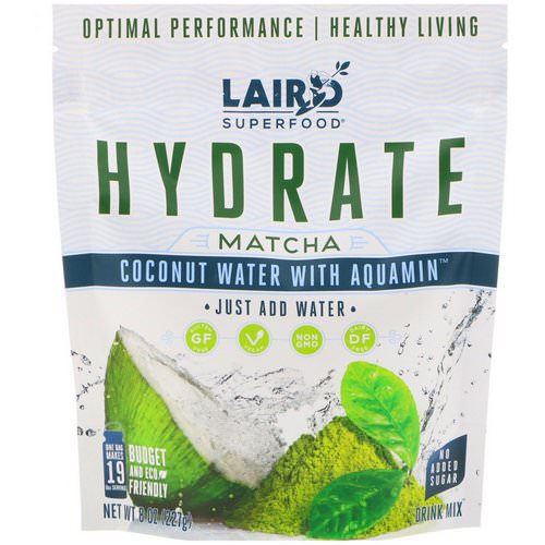 Laird Superfood, Hydrate, Matcha, Coconut Water with Aquamin, 8 oz (227 g) Review