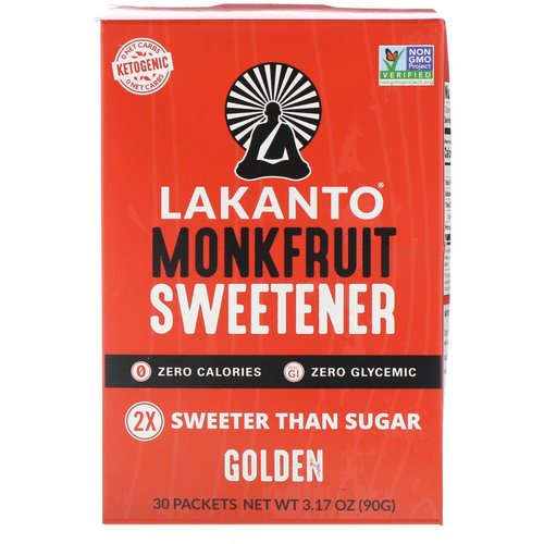 Lakanto, Monkfruit Sweetener, Golden, 30 Packets Review