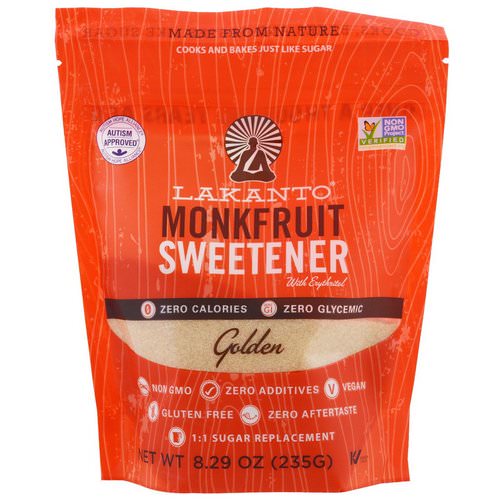 Lakanto, Monkfruit Sweetener with Erythritol, Golden, 8.29 oz (235g) Review