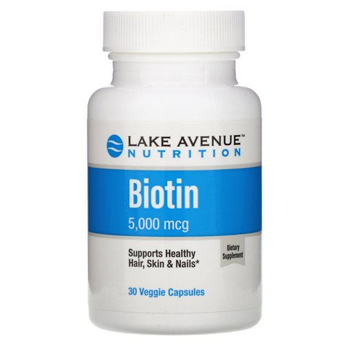 Lake Avenue Nutrition, Biotin, 5,000 mcg, 30 Veggie Capsules Review