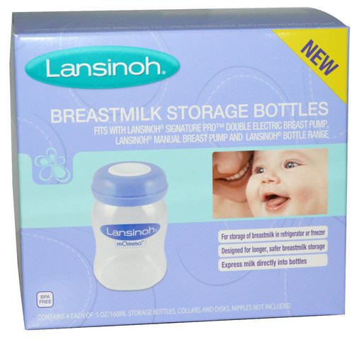 Lansinoh, Breastmilk Storage Bottles, 4 Bottles, 5 oz (160 ml) Each Review