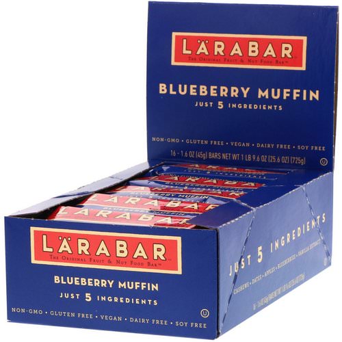 Larabar, Blueberry Muffin, 16 Bars, 1.6 oz (45 g) Each Review
