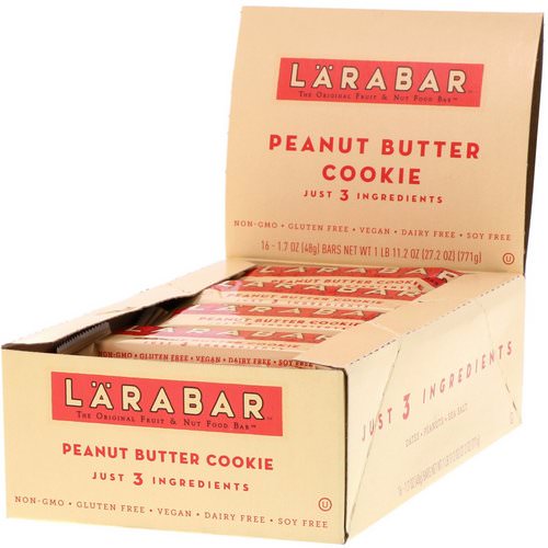 Larabar, Peanut Butter Cookie, 16 Bars, 1.7 oz (48 g) Each Review