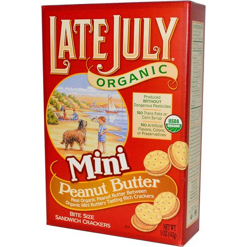 Late July, Organic Mini Bite Size Sandwich Crackers, Peanut Butter, 5 oz (142 g) Review