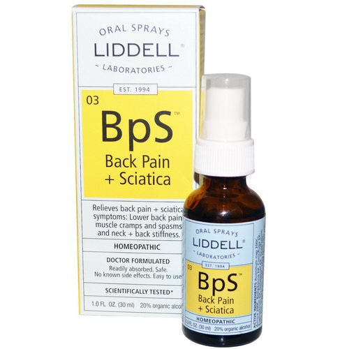 Liddell, BpS, Back Pain + Sciatica, Oral Sprays, 1.0 fl oz (30 ml) Review