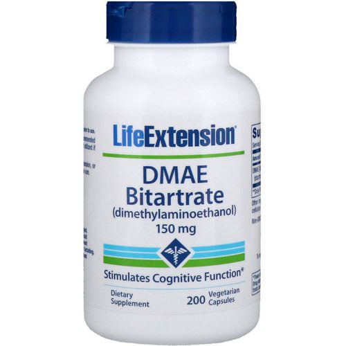 Life Extension, DMAE Bitartrate, 150 mg, 200 Vegetarian Capsules Review