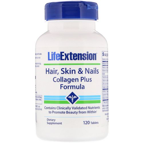 Life Extension, Hair, Skin & Nails, Collagen Plus Formula, 120 Tablets Review