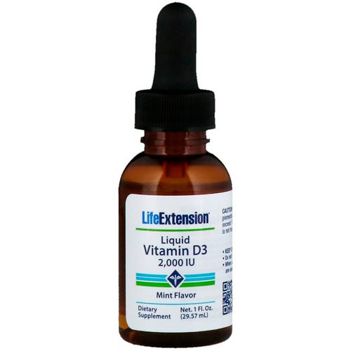 Life Extension, Liquid Vitamin D3, Mint Flavor, 2000 IU, 1 fl oz (29.57 ml) Review