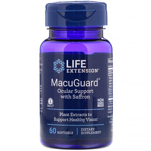 Life Extension, MacuGuard, Ocular Support with Saffron, 60 Softgels Review