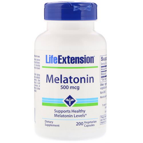 Life Extension, Melatonin, 500 mcg, 200 Vegetarian Capsules Review