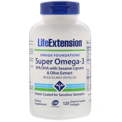 Life Extension, Omega Foundations, Super Omega-3, 120 Enteric Coated Softgels Review