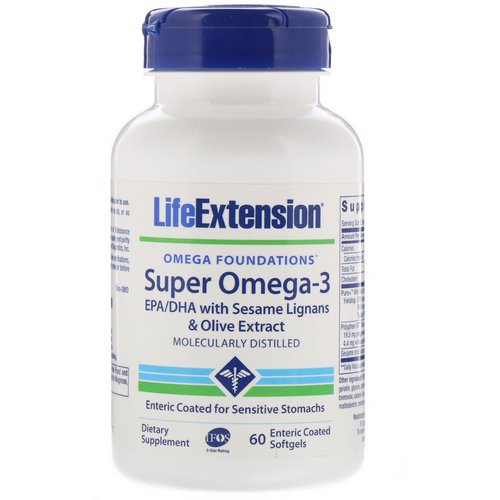 Life Extension, Omega Foundations, Super Omega-3, 60 Enteric Coated Softgels Review