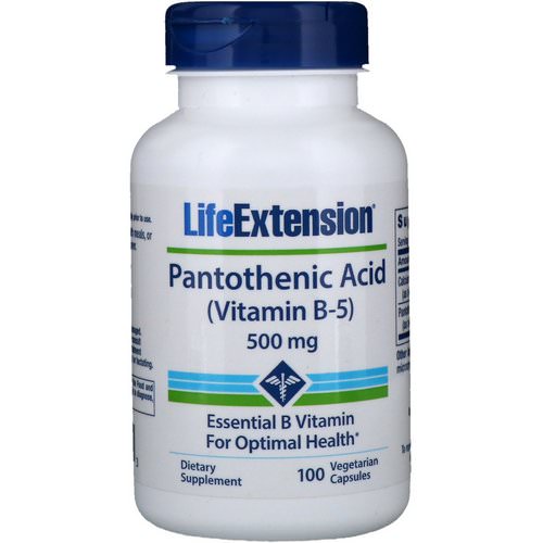 Life Extension, Pantothenic Acid, (Vitamin B-5), 500 mg, 100 Vegetarian Capsules Review