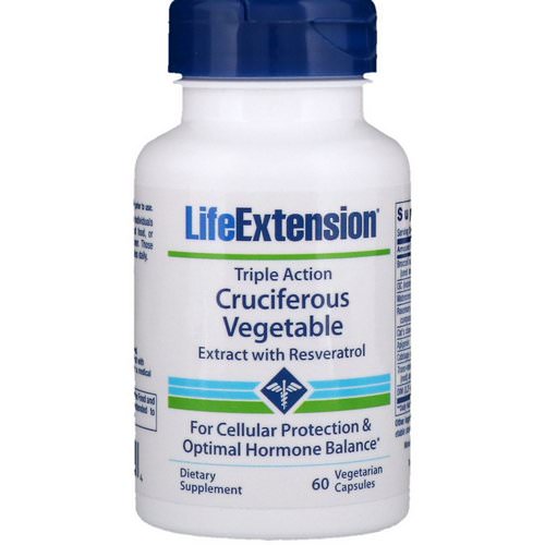 Life Extension, Triple Action Cruciferous Vegetable Extract with Resveratrol, 60 Vegetarian Capsules Review