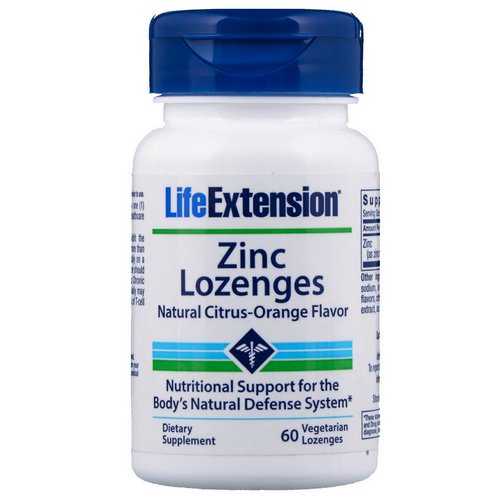 Life Extension, Zinc Lozenges, Natural Citrus-Orange Flavor, 60 Vegetarian Lozenges Review