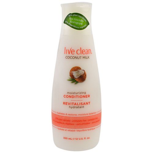 Live Clean, Moisturizing Conditioner, Coconut Milk, 12 fl oz (350 ml) Review