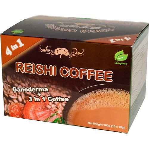 Longreen, 4 in 1 Reishi Coffee, 10 Sachets, (18 g) Each Review