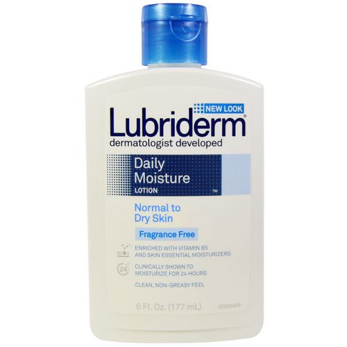 Lubriderm, Daily Moisture Lotion, Normal to Dry Skin, Fragrance Free, 6 fl oz (177 ml) Review