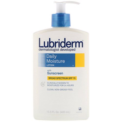 Lubriderm, Daily Moisture Lotion with Sunscreen, SPF 15, 13.5 fl oz (400 ml) Review